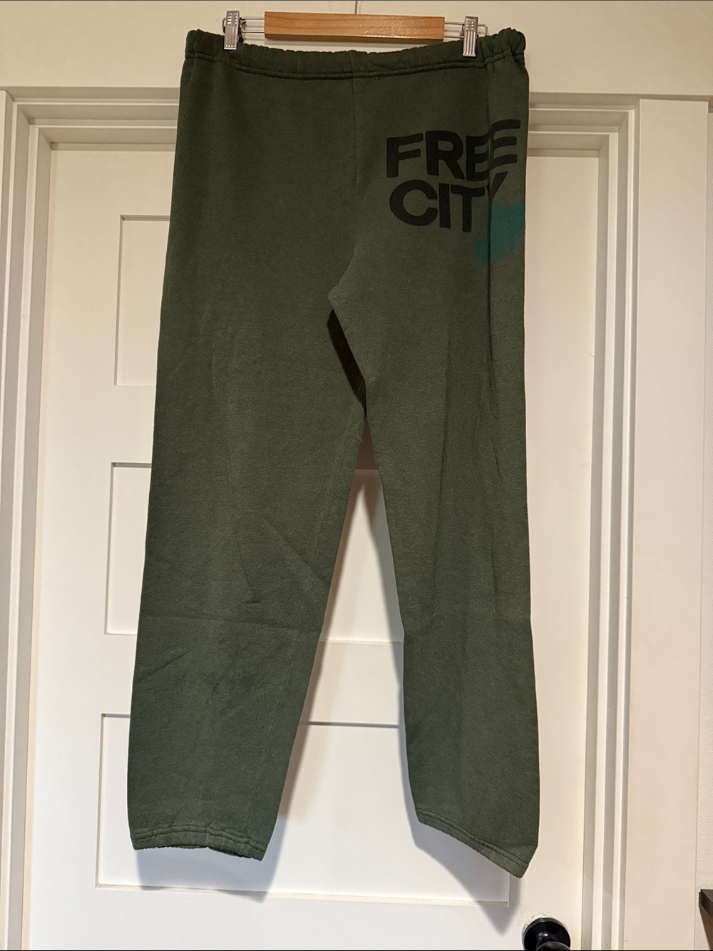 freecity Olive Green Sweatpants with Black Logo